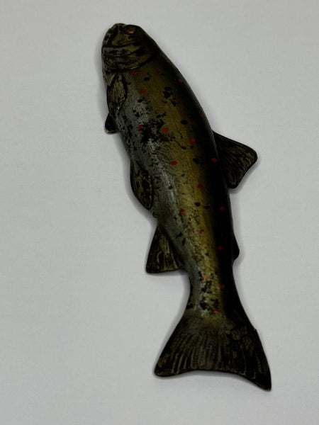 Cold Painted Bronze Sculpture Leaping Salmon Fish In the Bergman Influenced Design - Cheshire Antiques Consultant Ltd