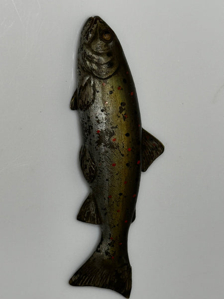 Cold Painted Bronze Sculpture Leaping Salmon Fish In the Bergman Influenced Design - Cheshire Antiques Consultant Ltd