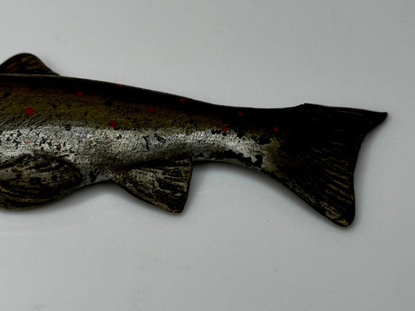 Cold Painted Bronze Sculpture Leaping Salmon Fish In the Bergman Influenced Design - Cheshire Antiques Consultant Ltd