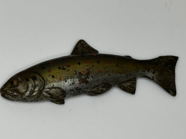 Cold Painted Bronze Sculpture Leaping Salmon Fish In the Bergman Influenced Design - Cheshire Antiques Consultant Ltd