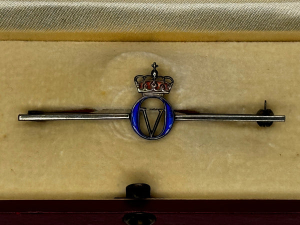 David - Anderson Silver & Enamel Royal Presentation Bar Crown Brooch - Cheshire Antiques Consultant Ltd