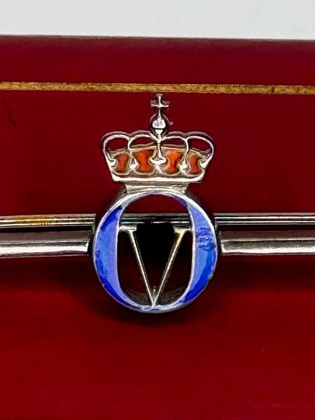 David - Anderson Silver & Enamel Royal Presentation Bar Crown Brooch - Cheshire Antiques Consultant Ltd