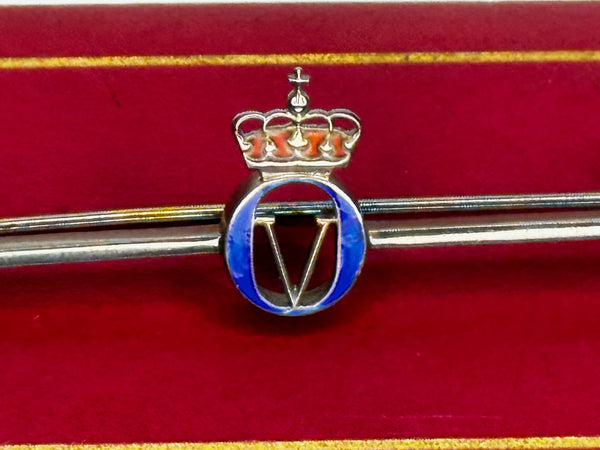 David - Anderson Silver & Enamel Royal Presentation Bar Crown Brooch - Cheshire Antiques Consultant Ltd