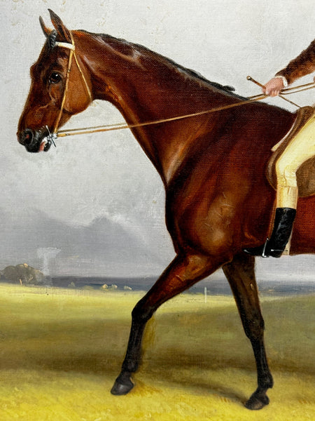 Early 19th Century Oil Painting Race Horse Winner Bessy Bay Hunter With Jockey Riding - Cheshire Antiques Consultant Ltd
