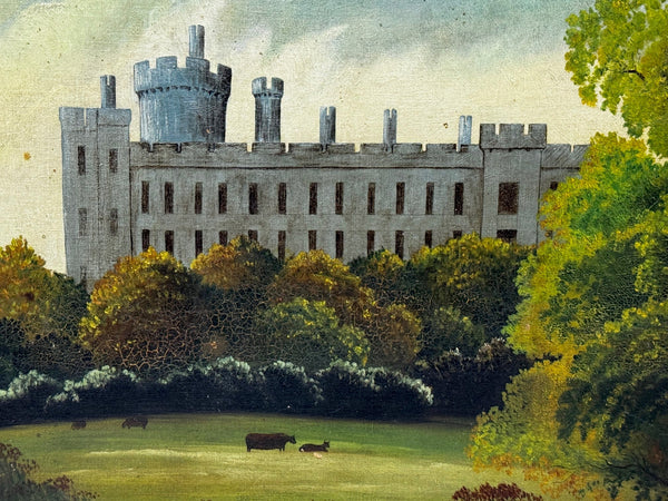 Early Victorian Oil Painting Architectural Historic Arundel Castle After James Canter - Cheshire Antiques Consultant Ltd