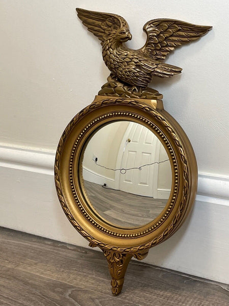 Rare E Gomme Gilt Eagle Convex Wall Mirror – English Mid-Century Design c1950s