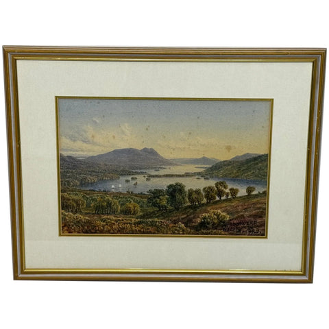 Edwardian Watercolour Windermere Scafell Pike Lake District Follower Harry Sutton Palmer - Cheshire Antiques Consultant Ltd