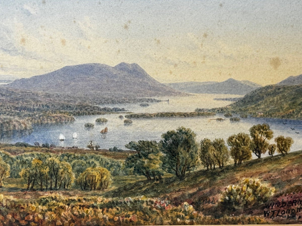 Edwardian Watercolour Windermere Scafell Pike Lake District Follower Harry Sutton Palmer - Cheshire Antiques Consultant Ltd