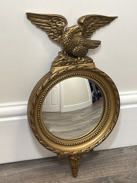Rare E Gomme Gilt Eagle Convex Wall Mirror – English Mid-Century Design c1950s