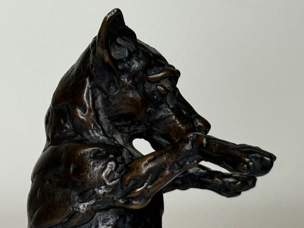 First Edition Standing Dog Jack Russell Patinated Bronze Sculpture By Lucy Kinsella - Cheshire Antiques Consultant Ltd