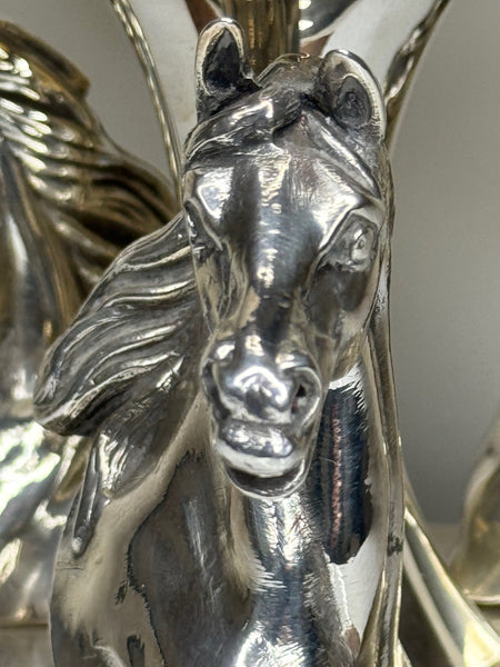 French Silver Plate Equestrian Horse Trophy Style Of Cadre Noir de Saumur - Cheshire Antiques Consultant Ltd