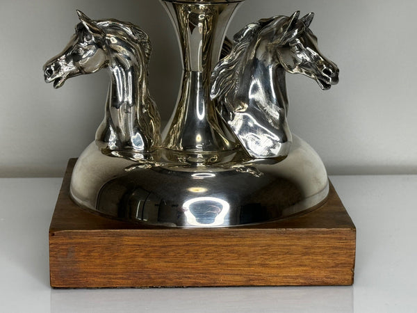 French Silver Plate Equestrian Horse Trophy Style Of Cadre Noir de Saumur - Cheshire Antiques Consultant Ltd