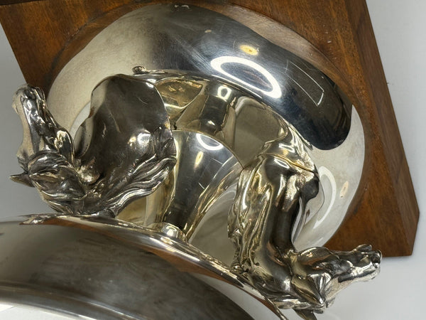 French Silver Plate Equestrian Horse Trophy Style Of Cadre Noir de Saumur - Cheshire Antiques Consultant Ltd