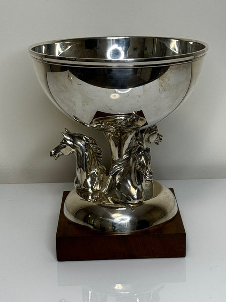 French Silver Plate Equestrian Horse Trophy Style Of Cadre Noir de Saumur - Cheshire Antiques Consultant Ltd