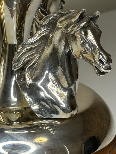 French Silver Plate Equestrian Horse Trophy Style Of Cadre Noir de Saumur - Cheshire Antiques Consultant Ltd