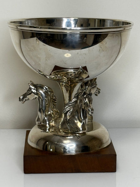 French Silver Plate Equestrian Horse Trophy Style Of Cadre Noir de Saumur - Cheshire Antiques Consultant Ltd