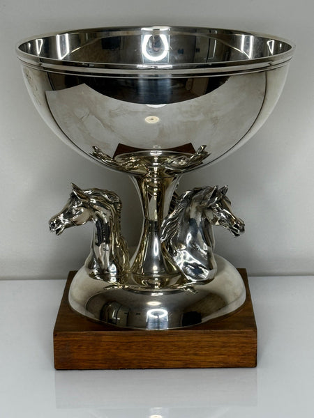 French Silver Plate Equestrian Horse Trophy Style Of Cadre Noir de Saumur - Cheshire Antiques Consultant Ltd