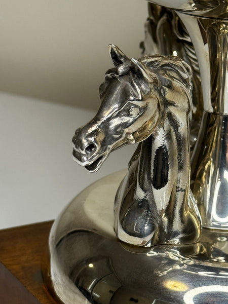 French Silver Plate Equestrian Horse Trophy Style Of Cadre Noir de Saumur - Cheshire Antiques Consultant Ltd