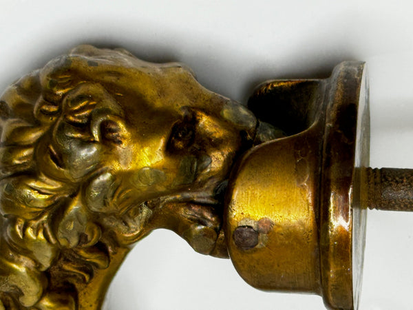 Georgian Gilt Brass Lion Front Door Entrance Fixture Knocker - Cheshire Antiques Consultant Ltd