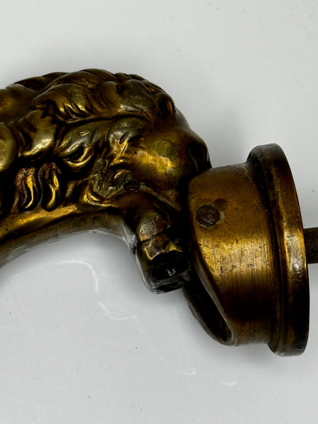 Georgian Gilt Brass Lion Front Door Entrance Fixture Knocker - Cheshire Antiques Consultant Ltd