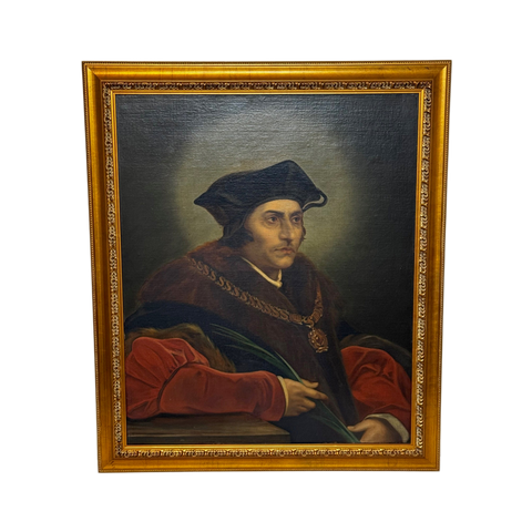 Oil Painting Sir Thomas More Privy Council Chancellor Duchy of Lancaster After Hans Holbein