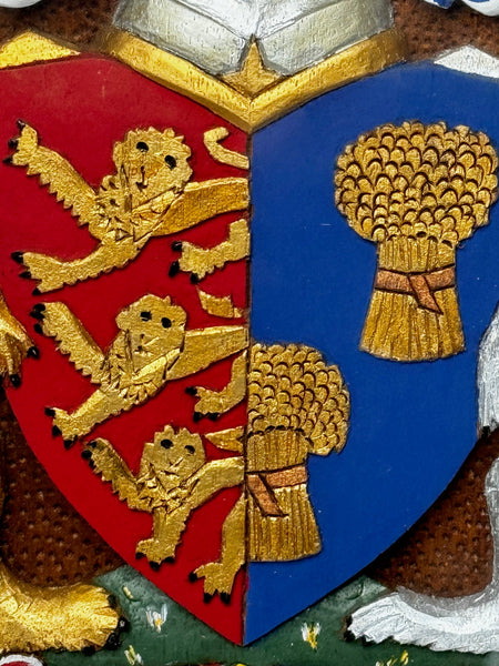 Heraldry Coat Arms Of Chester Plaster Wall Sculpture In Case - Cheshire Antiques Consultant Ltd