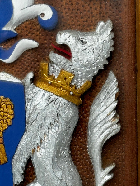 Heraldry Coat Arms Of Chester Plaster Wall Sculpture In Case - Cheshire Antiques Consultant Ltd