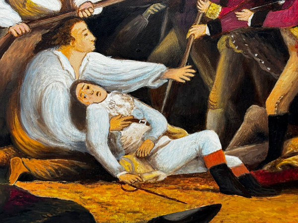 Historical Battle Oil Painting The Death of General Warren Bunker Hill 1775 - Cheshire Antiques Consultant Ltd