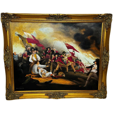 Historical Battle Oil Painting The Death of General Warren Bunker Hill 1775 - Cheshire Antiques Consultant Ltd