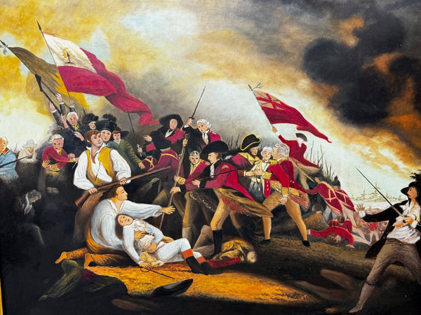 Historical Battle Oil Painting The Death of General Warren Bunker Hill 1775 - Cheshire Antiques Consultant Ltd