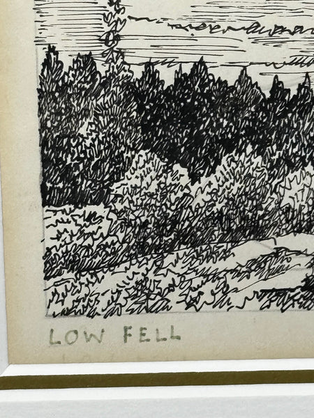 Illustration Drawing Landscape Low Fell Lake District Cumbria by Alfred Wainwright - Cheshire Antiques Consultant Ltd