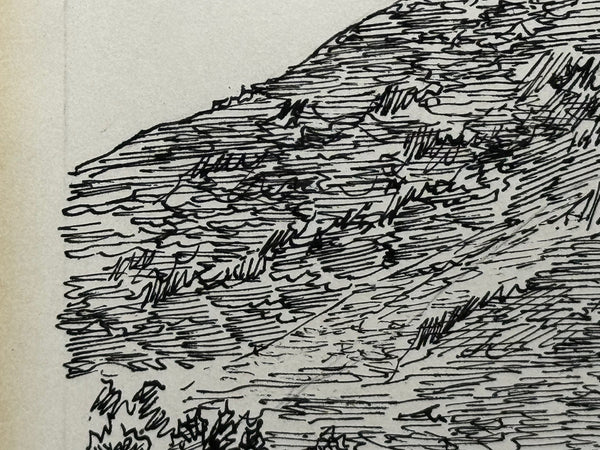 Illustration Drawing Landscape Low Fell Lake District Cumbria by Alfred Wainwright - Cheshire Antiques Consultant Ltd