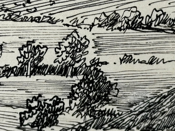 Illustration Drawing Landscape Low Fell Lake District Cumbria by Alfred Wainwright - Cheshire Antiques Consultant Ltd