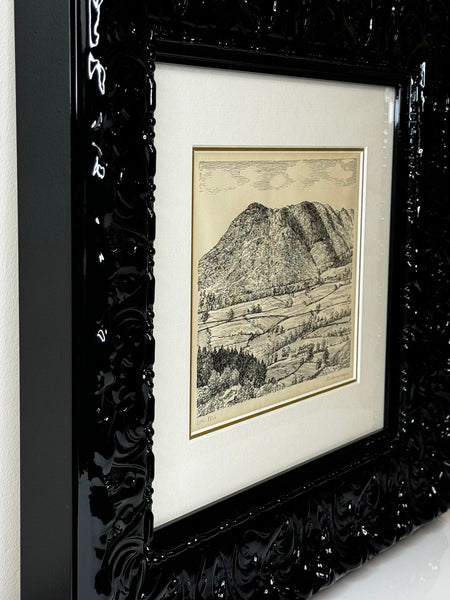 Illustration Drawing Landscape Low Fell Lake District Cumbria by Alfred Wainwright - Cheshire Antiques Consultant Ltd