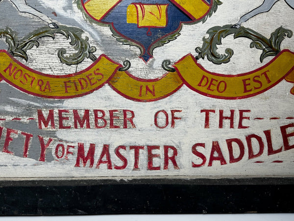 Large Equine Livery J Miles & Son Dorchester Hand Painted Shop Sign Master Saddlers - Cheshire Antiques Consultant Ltd