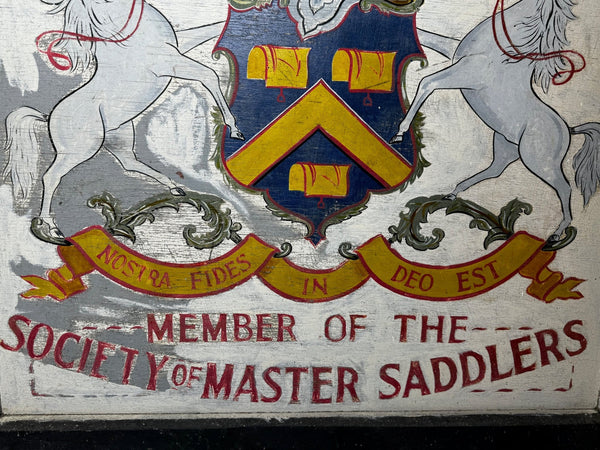 Large Equine Livery J Miles & Son Dorchester Hand Painted Shop Sign Master Saddlers - Cheshire Antiques Consultant Ltd