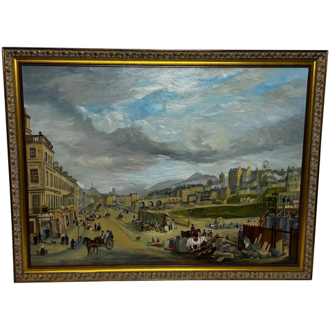 Large Oil Painting Edinburgh Building Of Royal Institution After Alexander Nasmyth - Cheshire Antiques Consultant Ltd