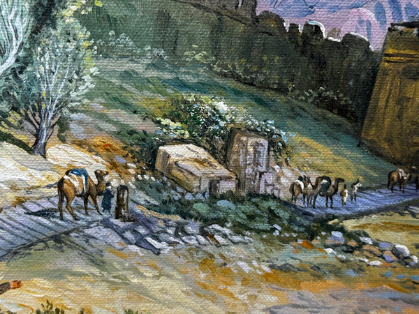 Large Oil Painting Historic Great Wall Of China Jundu Mountains - Cheshire Antiques Consultant Ltd