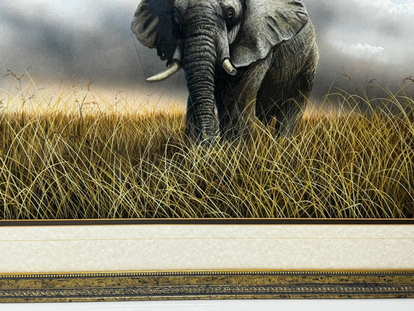 Large Painting African Bull Elephant Kruger National Park Follower Of David Shepherd - Cheshire Antiques Consultant Ltd