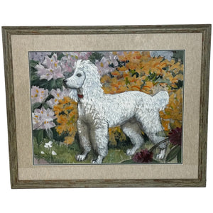 Large Painting Portrait White Poodle Dog By Charles Frederick Tunnicliffe - Cheshire Antiques Consultant Ltd