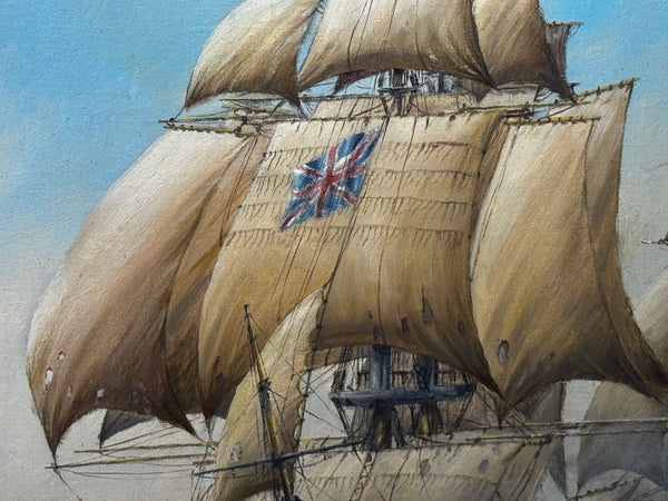 Marine Oil Painting The Battle Of Trafalgar October 21st 1805 Nelson’s Line About To Break Through - Cheshire Antiques Consultant Ltd