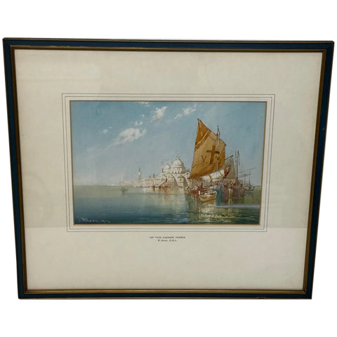 Marine Watercolour Painting On The Lagoon Venice by William Knox RBA - Cheshire Antiques Consultant LTD