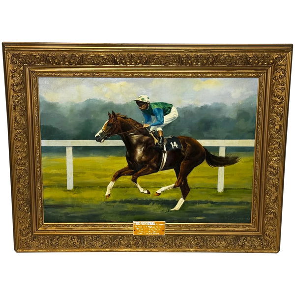 Oil Painting The Minstrel Epsom Derby 1977 Jockey Lester Piggott Up