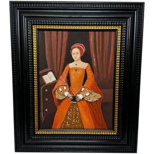 Oil Painting Elizabeth 1st When A Young Princess After William Scrots Framed - Cheshire Antiques Consultant Ltd