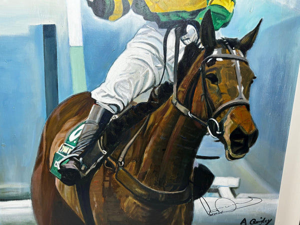 Oil Painting Grand National Winner No 6 Don't Push It 2010 Jockey A P McCoy Up - Cheshire Antiques Consultant Ltd