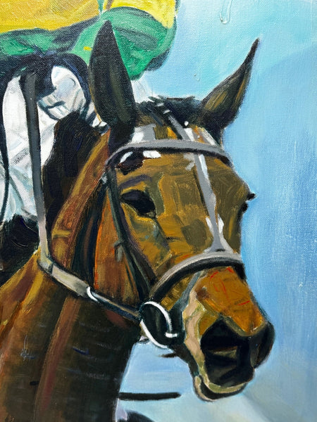 Oil Painting Grand National Winner No 6 Don't Push It 2010 Jockey A P McCoy Up - Cheshire Antiques Consultant Ltd