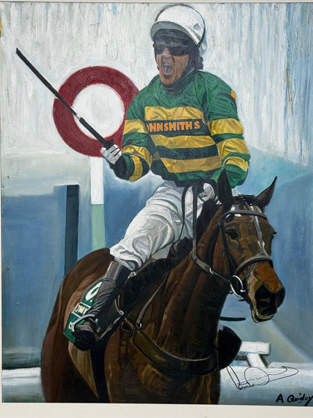 Oil Painting Grand National Winner No 6 Don't Push It 2010 Jockey A P McCoy Up - Cheshire Antiques Consultant Ltd