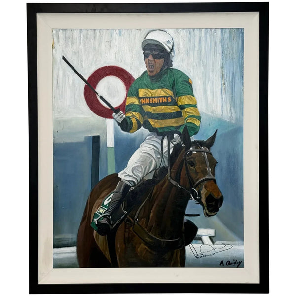 Oil Painting Grand National Winner No 6 Don't Push It 2010 Jockey A P McCoy Up - Cheshire Antiques Consultant Ltd