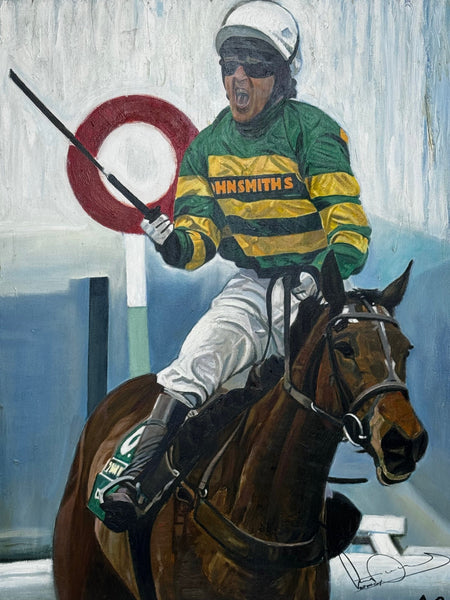 Oil Painting Grand National Winner No 6 Don't Push It 2010 Jockey A P McCoy Up - Cheshire Antiques Consultant Ltd