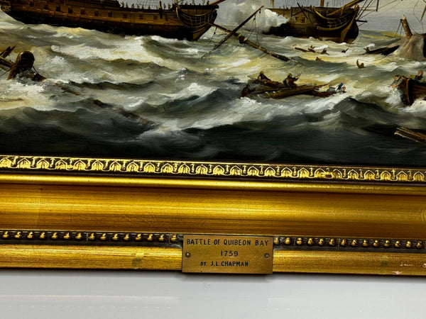 Oil Painting Naval Battle Quiberon Bay November 20th 1759 By John Lewis Chapman - Cheshire Antiques Consultant Ltd